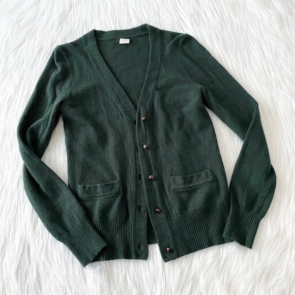 J. Crew Sweaters - J. Crew Dark Green Cardigan Sweater